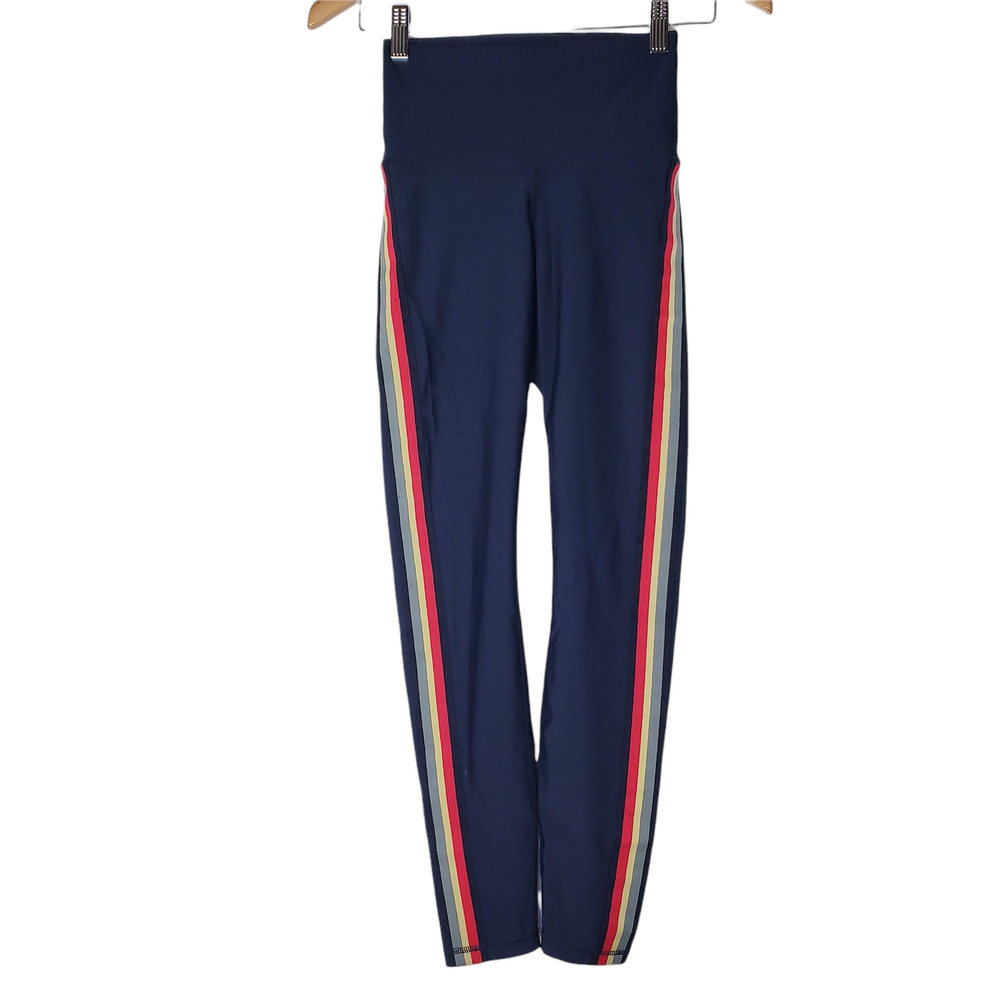 Spiritual‎ Gangster Size XS Yoga High Waist 7/8 Legging Black Rainbow Stripe